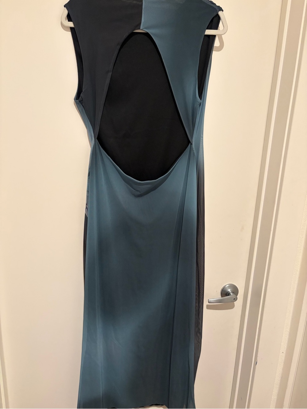 ASOS Teal Blue Open-Back Maxi Dress